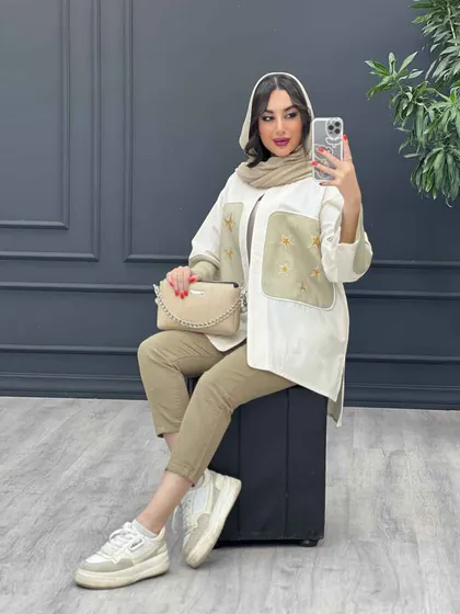 مانتو ترکیبی طرح ستاره