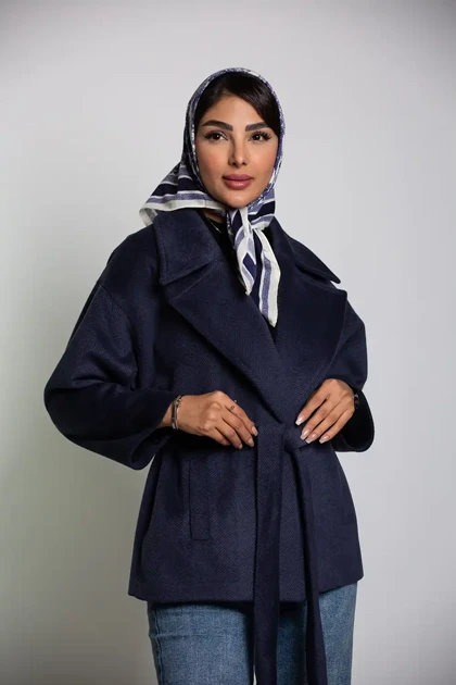 پالتو کت جناقی کمربند دار