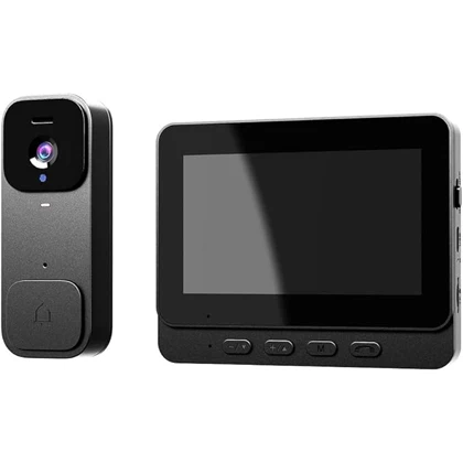 زنگ درب تصویری هوشمند بی‌سیم با مانیتور 4.3 اینچی مدل X7 – بدون نیاز به WiFi
