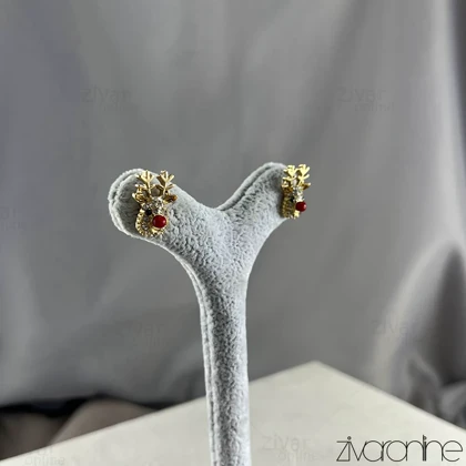 گوشواره زنانه مدل گوزن تمام نگین 20379