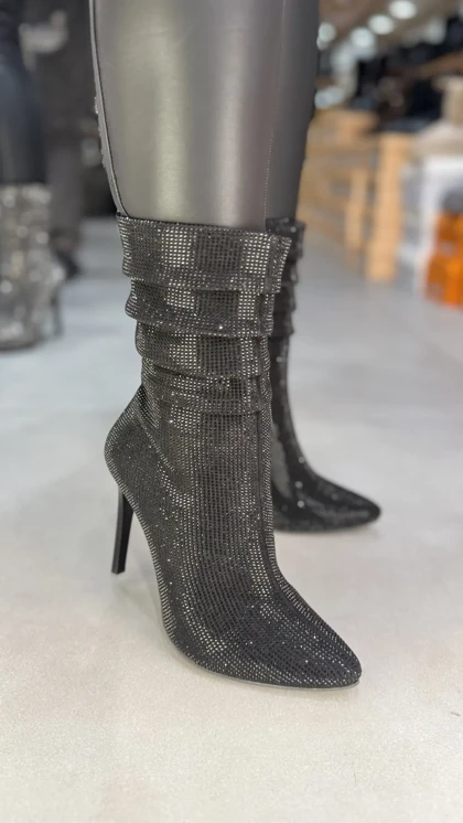 بوت پاشنه نگین چهار رج کد 2048