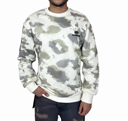 دورس مردانه سفید طرح چریکی پاره قواره باکسی