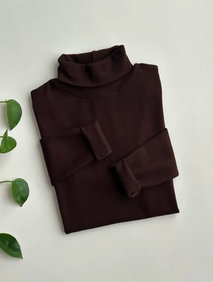 بلوز یقه اسکی زنانه کشبافت پنبه