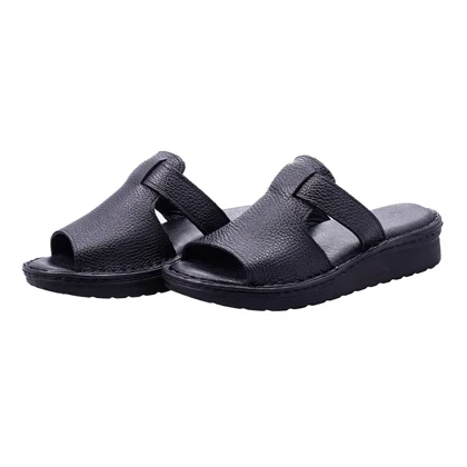 صندل طبی چرم طبیعی ماکسیم مدل کمند blk