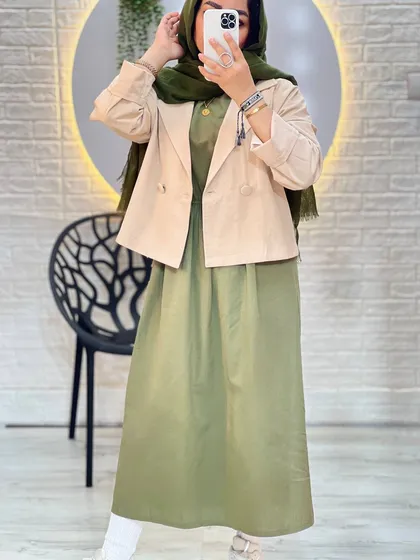 ست سارافون و کراپ کت آسمان