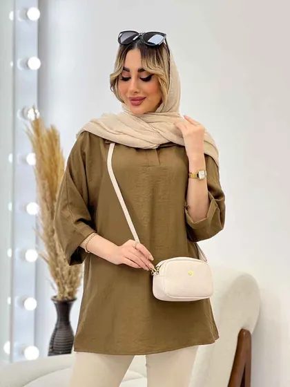 مانتو جلو بسته یقه دار