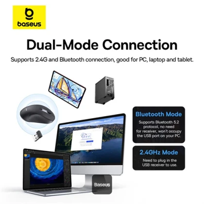 موس بی سیم دو حالته بیسوس B01055505111-01 BS-F02