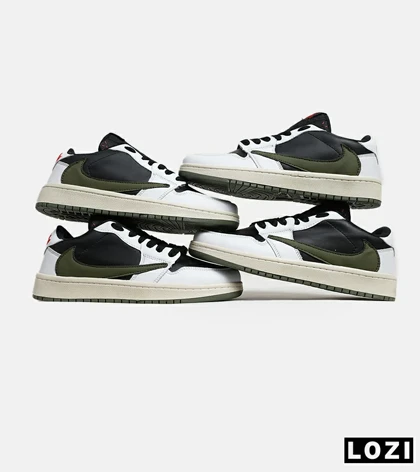 کفش کتانی مردانه کرم مشکی سفید زیتونی NIKE travis scott مدل 5736