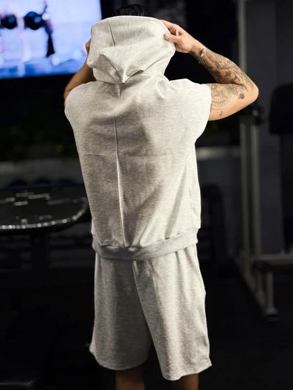 ست هودی وست و شلوارک طرح Fear of God دورس ملانژ (یونیسکس و بگ)