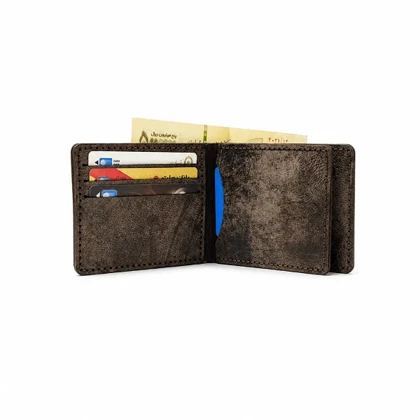 کیف پول جیبی برگه دار چرم