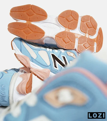 کفش کتانی مردانه و زنانه آبی کرم گلبهی NEW BALANCE 9060