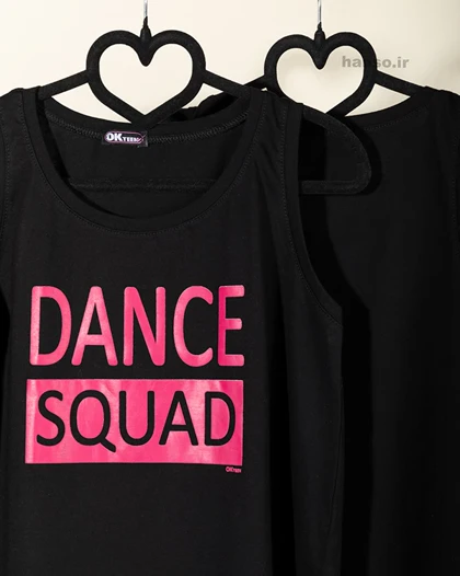 ست تاپ شلوارک نخی زنانه طرح dance squad کد 4207 (6 رنگ)