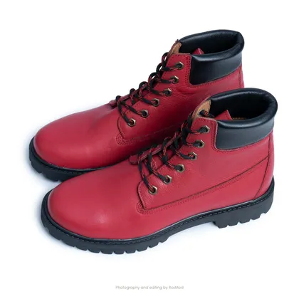 بوت تی‌تی گازولین کارمین غلیظ - GAAZOLIN TT Boots Deep Carmine