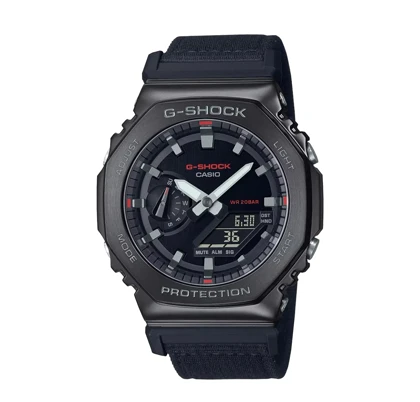 ساعت جی شاک2100بند برزنتی مشکی