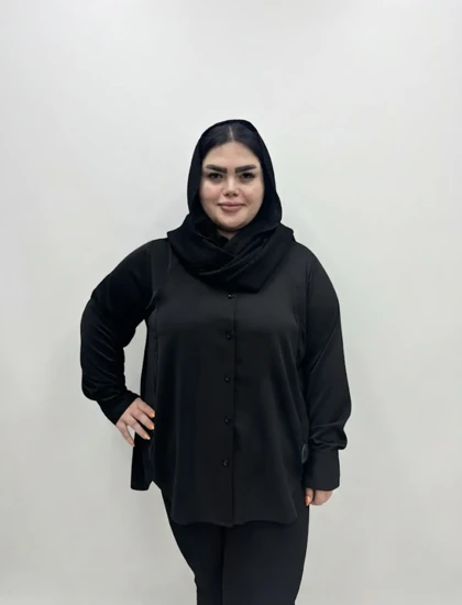 شومیز سایز بزرگ زنانه ژاکلین دکمه دار