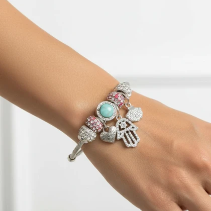 دستبند پاندورا مدل قلبی