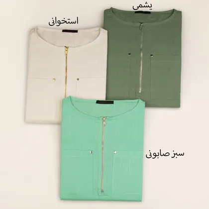 تونیک لینن نیم زیپ