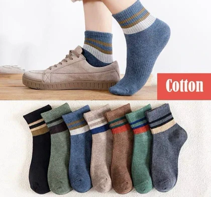 جوراب نیم ساق لب خط‌دار کد 1779