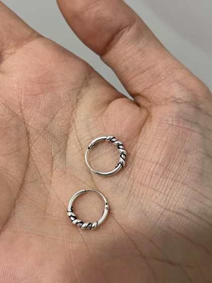 گوشواره حلقه نقره