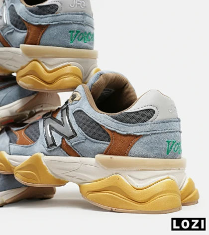 کفش کتانی مردانه و زنانه آبی زرد NEW BALANCE 9060 مدل 5239