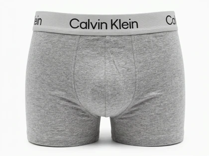 شورت مردانه نیم‌پا کلوین کلاین (Calvin Klein) رنگ طوسی ملانژ – پک 3 عددی سایز بزرگ 2XL و 3XL