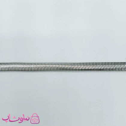دستبند هرینگبون نقره ای رنگ مدل نرم عرض 5 میل کد 798