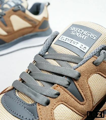 کفش کتانی طبی زنانه و مردانه قهوه ای کرم فیلی SKECHERS archfit v02 مدل 4717