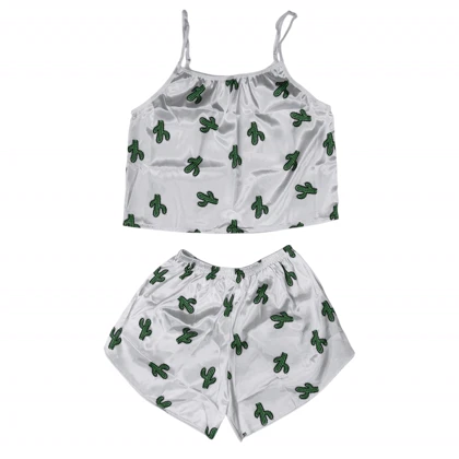 ست تاپ و شلوارک طرح کاکتوس 163