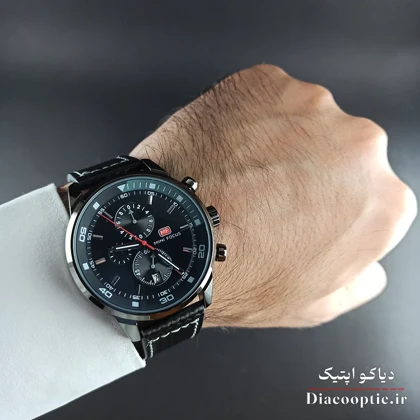 ساعت مچی مردانه اورجینال موتور ژاپن برند مینی فوکوس سه موتور مدل Mf0046G.04 بند چرم