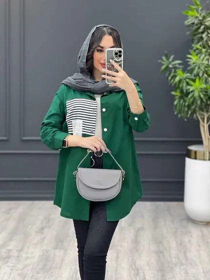 مانتو شومیزی جیب دو تکه