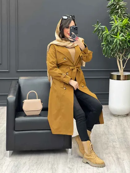 بارانی بلند ژیله دکمه