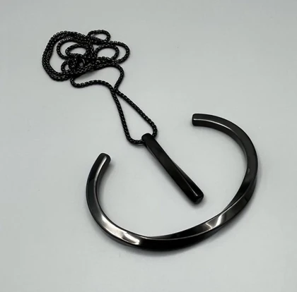 ست بنگل گردنبند استیل