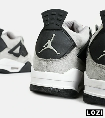 کتانی ساق‌دار مردانه طوسی مشکی Nike air jordan 4 مدل 5928