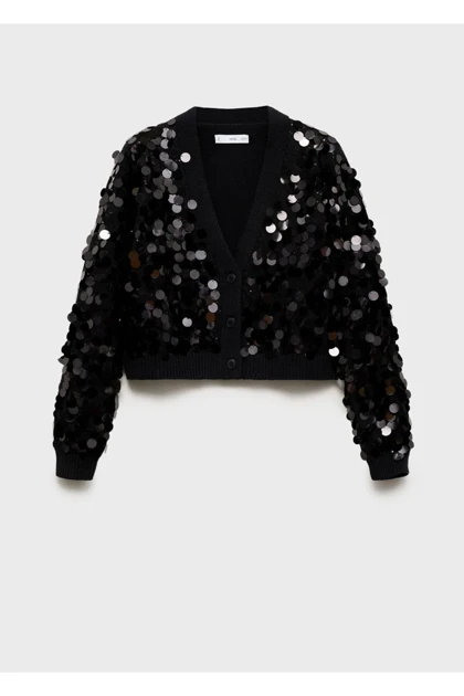 ژاکت کش باف پشمی زنانه اورجینال منگو mango