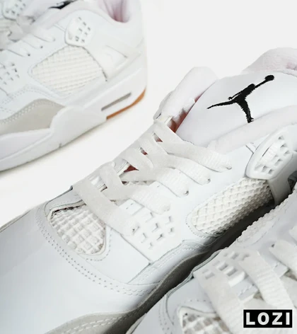کتانی ساق‌دار بزرگ پا سفید Nike air jordan 4