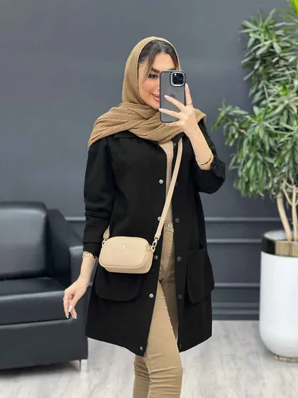 مانتو لینن رنگی سر شانه پاگن