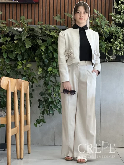 کت کراپ لینن حصیری