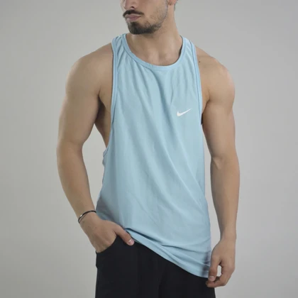 رکابی ورزشی پشت کش دار مردانه نایک مدل VHD-Dri Fit-4K0998 آبی روشن