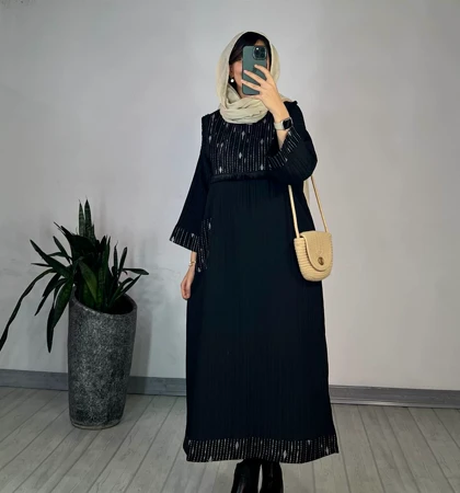 مانتو کفتان مشکی سالومه