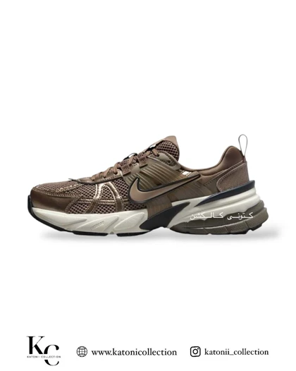 کتانی نایکی وی تو کی ران قهوه ایی Nike V2K Run Mink Brown/ Ironstone