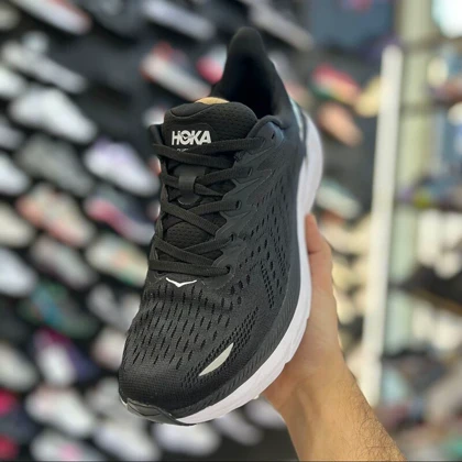 کفش راحتی مردانه و زنانه هوکا کلیفتون Clifton مشکی زیر سفید