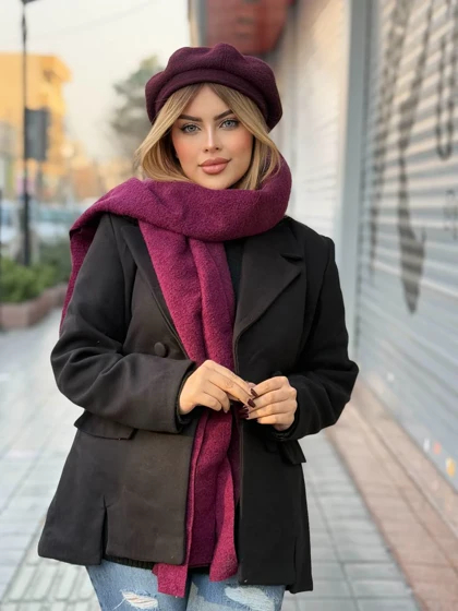 ست برت فوتر و شال فوتر آلبالویی