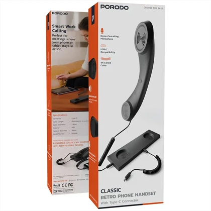 تلفن دستی کلاسیک پورودو Porodo مدل PD3286BK تایپ سی
