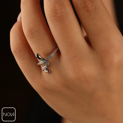انگشتر نقره مار کد 451266