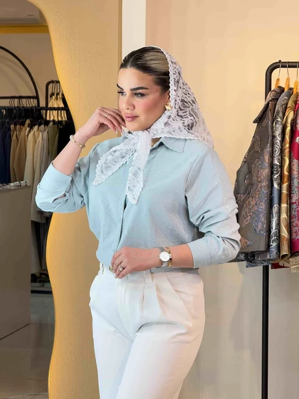 شومیز نگینی آبی140307