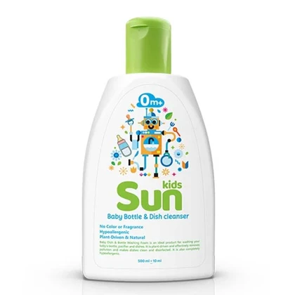 مایع استریل شست و شوی لوازم کودک 500میل سان کیدز sun kids