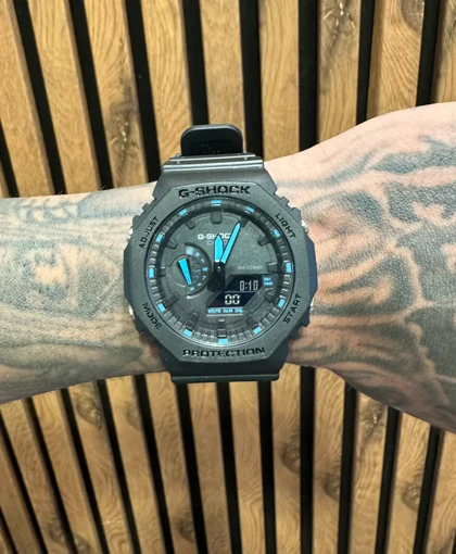 ساعت جی شاک 2100 مشکی عقربه آبی