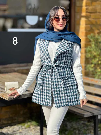 ژیله دو جیب پاکتی کمردار