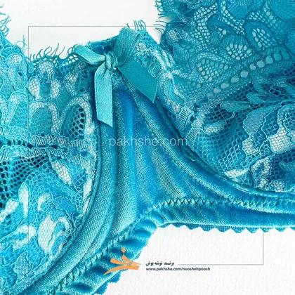 ست جکدار مخمل فیروزه ای فنردار برند نوشه پوش