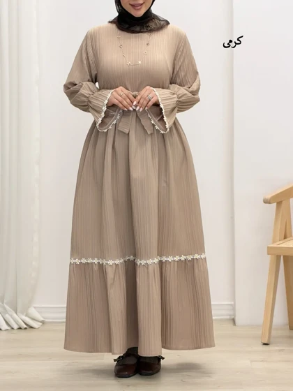 4449- پیراهن بلند بابونه (ایراددار)